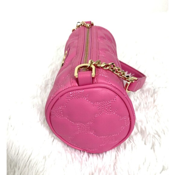 Juicy Couture Bag Pink Rhinestone Logo Barrel Shoulder Bag Handbag Purse - Picture 5 of 12